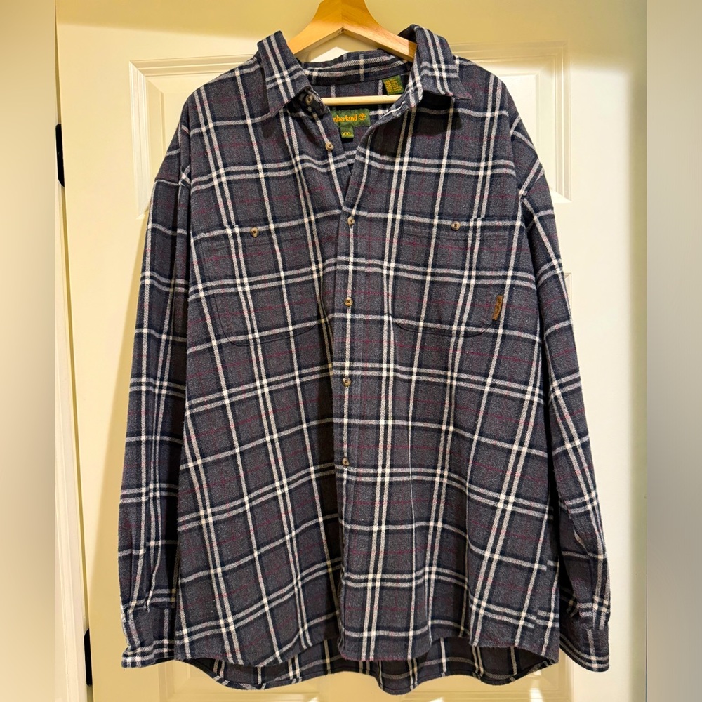 Timberland - Flannel Button Down - XXL - gray/white/black/red